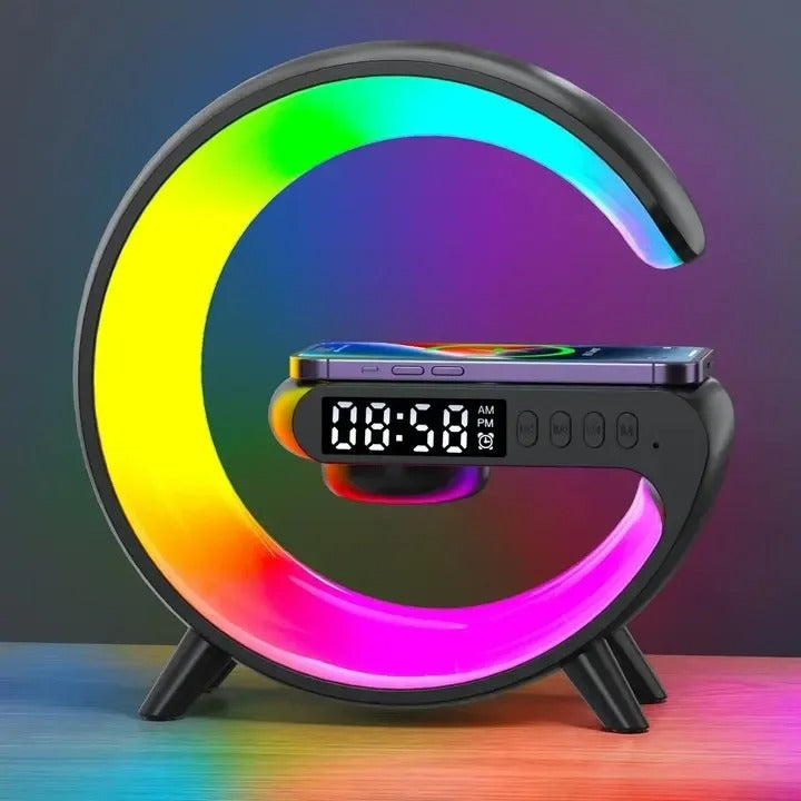 Reloj Altavoz LED Inteligente — Música + Alarma + Luz Ambiental | Bluetooth, Pantalla LED, Control Táctil