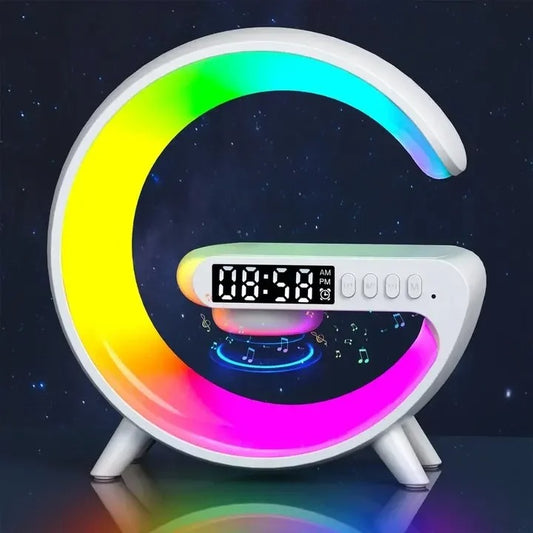 Reloj Altavoz LED Inteligente — Música + Alarma + Luz Ambiental | Bluetooth, Pantalla LED, Control Táctil